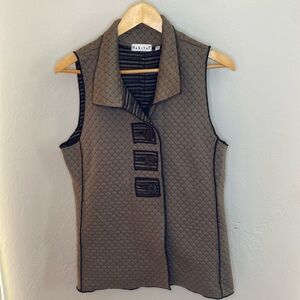 Habitat Quilted Button Down Vest- Tan- Women Sz S